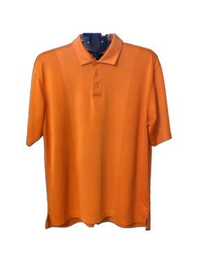 Tehama Mens Polo Sz L Burnt Orange Oak Ford Country Club Golf Performance